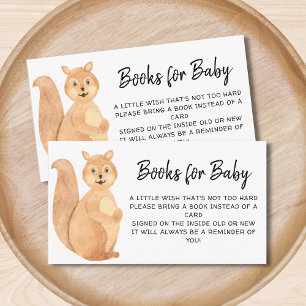Carte D'accompagnement Livres Pour Bébé Baby shower écureuil Woodland Enc