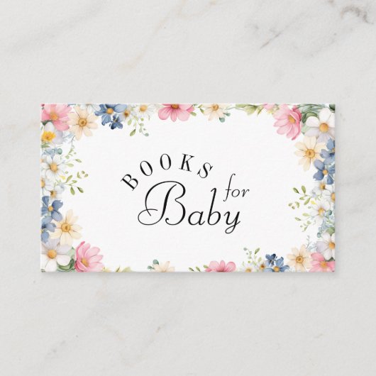 Carte D'accompagnement Livres pour bébé ! Baby shower fleur sauvage (Devant)