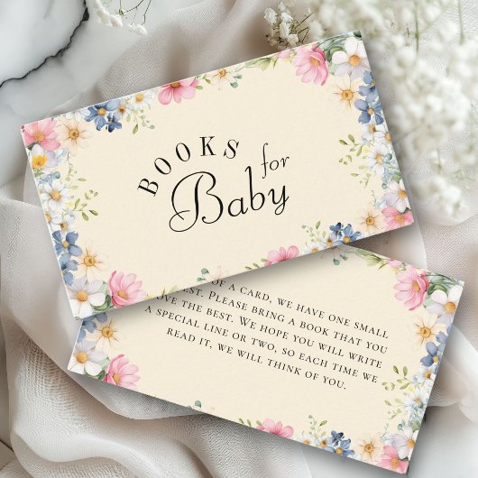 Carte D'accompagnement Livres pour bébé ! Baby shower fleur sauvage