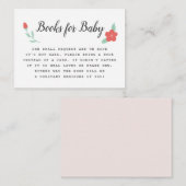 Carte D'accompagnement Livres pour bébé | Baby shower rose (Devant / Derrière)