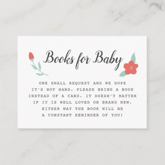 Carte D'accompagnement Livres pour bébé | Baby shower rose (Devant)