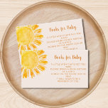 Carte D'accompagnement Livres Pour Bébé Baby shower Sunshine<br><div class="desc">Ces Livres pour Baby Cards sont décorés avec un soleil aquarelle sur un arrière - plan crème douce. Le texte est personnalisable. Parce que nous créons notre oeuvre,  vous ne trouverez pas cette image exacte d'autres designers. Aquarelle originale © Michele Davies.</div>