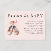 Carte D'accompagnement Livres Pour Bébé Ballerina Chaussures Bow Rose Or (Devant)