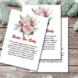 Carte D'accompagnement Livres pour bébé bébé d'hiver en fleurs poinsettia