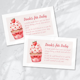 Carte D'accompagnement Livres pour bébé Berry Sweet Pink Cupcake Hearts