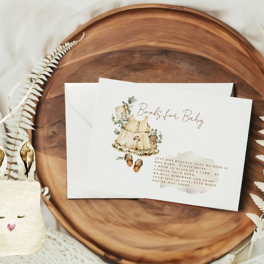 Carte D'accompagnement Livres pour bébé boho apportez un livre