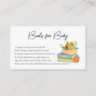 Carte D'accompagnement Livres Pour Bébé Citrus Little Cutie Baby shower