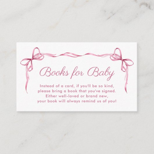 Carte D'accompagnement Livres Pour Bébé Coquette Bows Bébé Fille Douche (Devant)