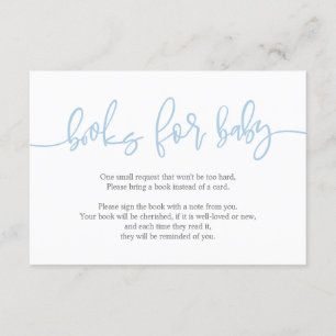 Carte D'accompagnement Livres pour bébé, Creative Blue Bell Script