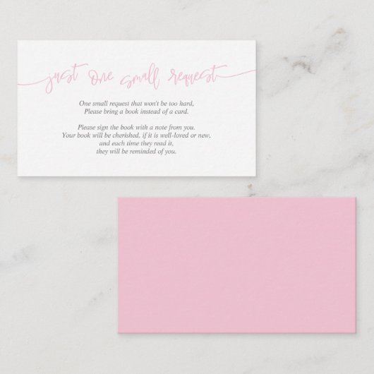 Carte D'accompagnement Livres pour bébé, Creative Rose et Gris Script (Devant / Derrière)