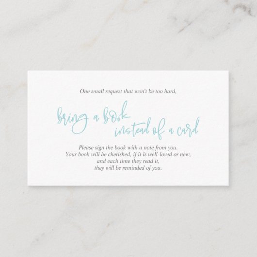 Carte D'accompagnement Livres pour bébé, Creative Tiffany Script (Devant)