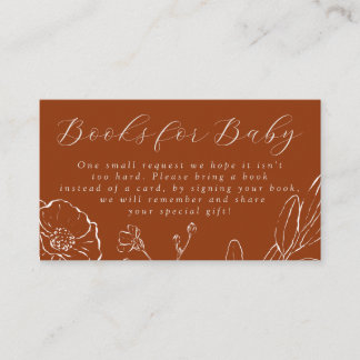 Carte D'accompagnement Livres pour bébé Elegant Burnt Orange Botanique