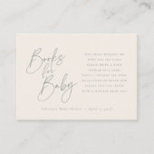 Carte D'accompagnement Livres pour bébé | Élégant Sage Vert Script (Devant)