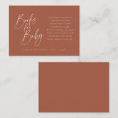 Carte D'accompagnement Livres pour bébé | Élégant Script Terra Cotta Encl (Devant / Derrière)