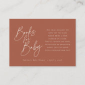 Carte D'accompagnement Livres pour bébé | Élégant Script Terra Cotta Encl (Devant)