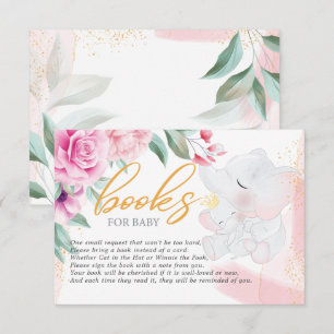 Carte D'accompagnement Livres pour bébé Eléphant Elegant baby shower fill