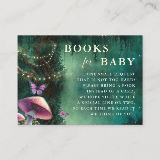 Carte D'accompagnement Livres Pour Bébé Enchanted Forest Champignons Rose (Devant)