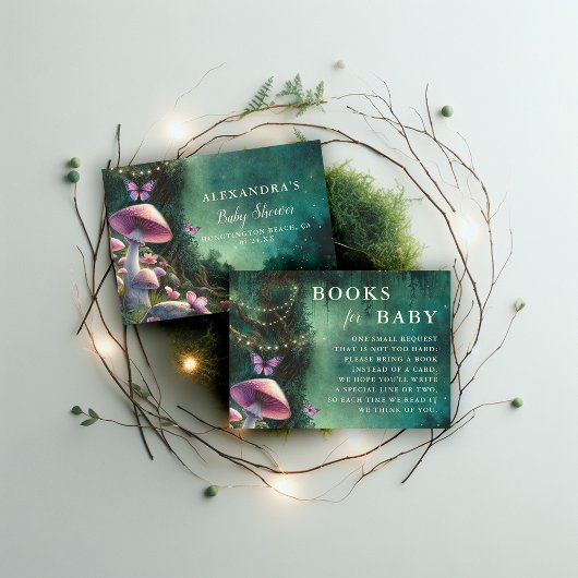 Carte D'accompagnement Livres Pour Bébé Enchanted Forest Champignons Rose