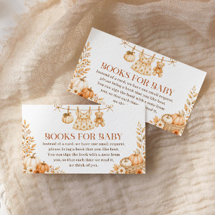 Carte D'accompagnement Livres pour bébé Fête de bébé Citrouille Fille Aut