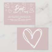 Carte D'accompagnement Livres pour bébé fille rose douche moderne (Devant / Derrière)