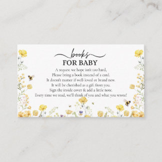 Carte D'accompagnement Livres Pour Bébé Fleur sauvage Floral Honey Bee