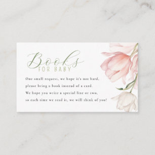 Carte D'accompagnement Livres pour bébé Fleurs Baby Shower 