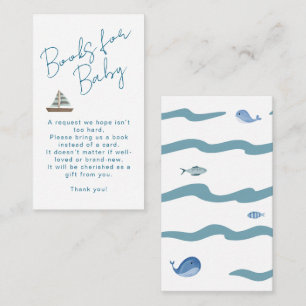 Carte D'accompagnement Livres pour bébé Garçon Bleu Vagues Nautiques Show