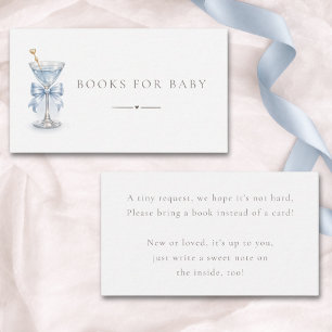 Carte D'accompagnement Livres pour bébé garçon Martini Blue Bow Baby Show