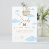 Carte D'accompagnement Livres pour bébé Hot Air Balloon Teddy Bear Blue (Debout devant)