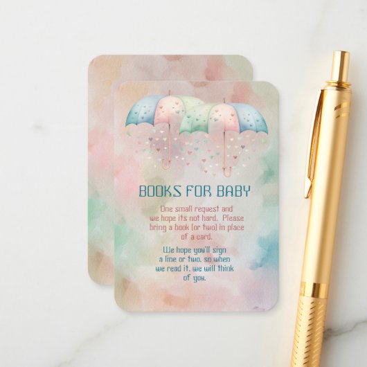 Carte D'accompagnement Livres pour bébé jumeaux garçon et fille douche (Devant/Arrière en situation)