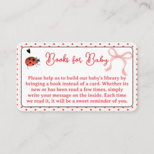 Carte D'accompagnement Livres pour bébé Ladybug avec ruban rose pour Baby