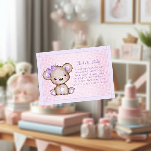 Carte D'accompagnement Livres pour bébé mignon ours pourpre pour fille do