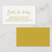 Carte D'accompagnement Livres pour bébé, minimal moderne or jaune (Devant / Derrière)