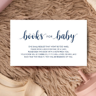 Carte D'accompagnement Livres pour bébé, Minimaliste Moderne Bleu Nuit