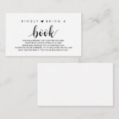 Carte D'accompagnement Livres pour bébé, Modern Cute Black Script Enclo (Devant / Derrière)