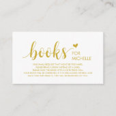 Carte D'accompagnement Livres pour bébé, Modern Cute Gold Script (Devant)