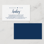 Carte D'accompagnement Livres pour bébé, Modern Cute Navy Bleu Script (Devant / Derrière)