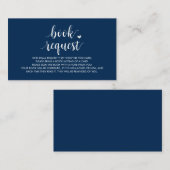 Carte D'accompagnement Livres pour bébé, Modern Cute Navy bleu Script E (Devant / Derrière)