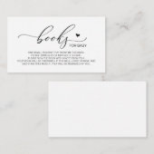 Carte D'accompagnement Livres pour bébé, Modern Luxury Black Script (Devant / Derrière)