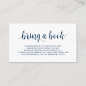 Carte D'accompagnement Livres pour bébé, Modern Rustic Navy Bleu Script (Devant)