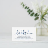 Carte D'accompagnement Livres pour bébé, Modern Rustic Navy Bleu Script (Debout devant)