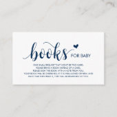 Carte D'accompagnement Livres pour bébé, Modern Rustic Navy Bleu Script (Devant)