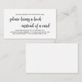 Carte D'accompagnement Livres pour bébé, moderne rustique noir Script (Devant / Derrière)