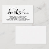 Carte D'accompagnement Livres pour bébé, moderne rustique noir Script (Devant / Derrière)