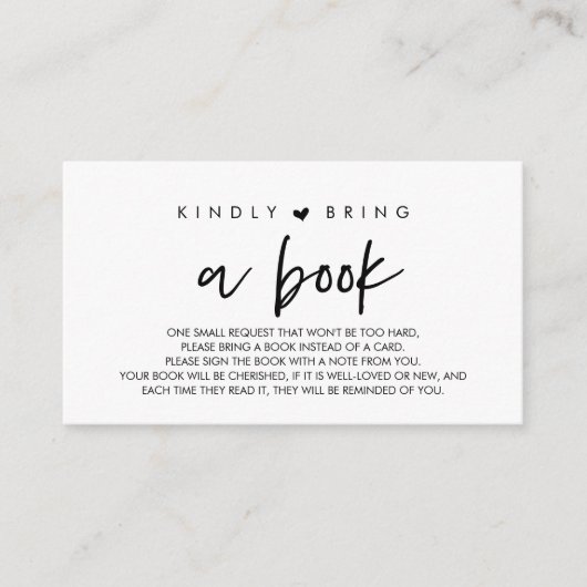 Carte D'accompagnement Livres pour bébé, Moderne S'il vous plaît apporter (Devant)