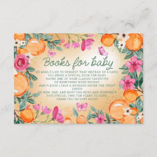Carte D'accompagnement Livres pour bébé Oranges Fleurs roses petite chéri