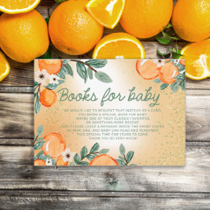 Carte D'accompagnement Livres pour bébé Oranges Vert Feuille Little Cutie