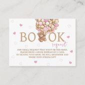 Carte D'accompagnement Livres Pour Bébé Ours Avec Balloons Rose Boho (Devant)