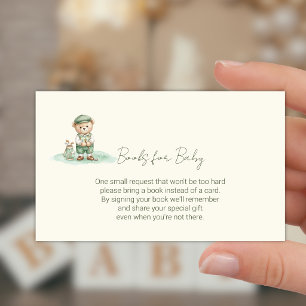 Carte D'accompagnement Livres pour bébé ours mignon jouant au golf