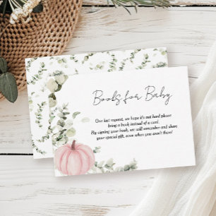 Carte D'accompagnement Livres pour bébé petit Citrouille Baby shower rose